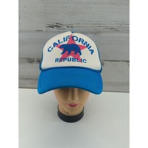 California Republic With Bear Logo Blue Pit Bull Mens‎ Snapback Hat